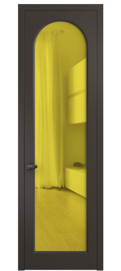 Межкомнатная дверь Палаццо 6804 Матовый антрацит Прозрачное жёлтое стекло, триплекс Цена 146220 сом | Volhovec