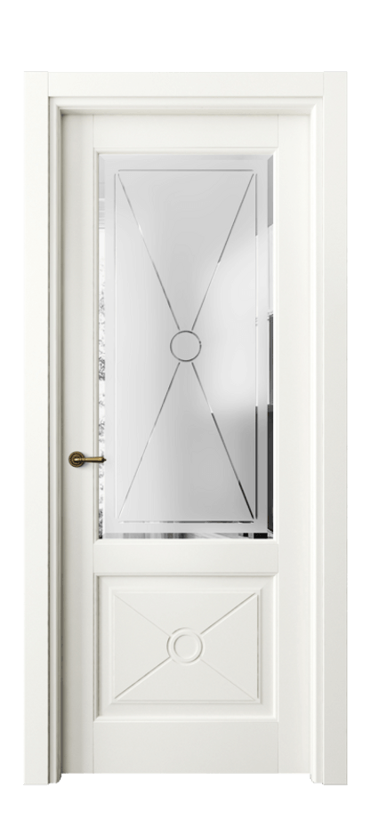 Межкомнатная дверь Тоскана Литера 6362 Матовый жемчужный Сатинированное стекло с гравировкой «LITERA» Цена 154630 сом | Volhovec