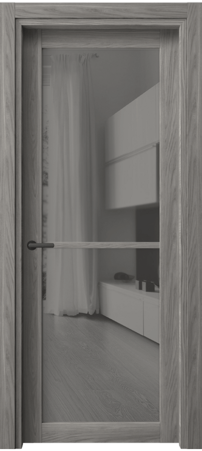 Межкомнатная дверь Нео 2108 Имбирный ясень Двустороннее серое зеркало, триплекс Цена 0 сом | Volhovec