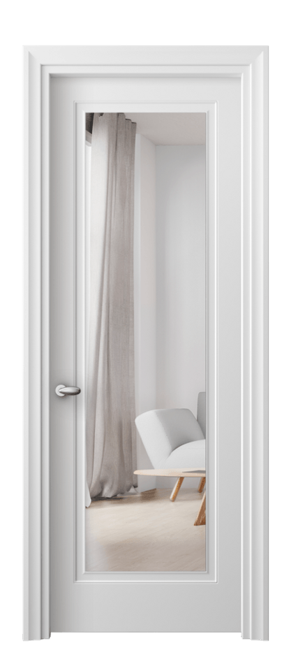 Межкомнатная дверь Esse 8503 Матовый белоснежный Двустороннее зеркало, триплекс, 7 мм Цена 59499 ₽ | Volhovec