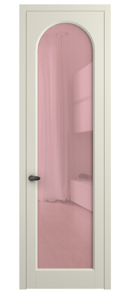 Межкомнатная дверь Палаццо 6804 Матовый молочно-белый Рифлёное розовое стекло "Дюна", триплекс Цена 150010 сом | Volhovec