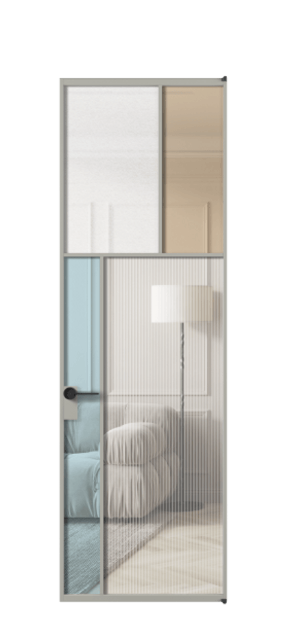 Межкомнатная дверь Mosaic АЛПЛ041.22 Алюминий нейтральный серый Комбинация стекол Группы 1 и Группы 3 Цена 250240 сом | Volhovec