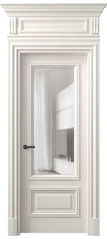 Межкомнатная дверь Antique 7306 Бук пудровый белый Рифлёное стекло "Moru", триплекс Цена 248410 сом | Volhovec