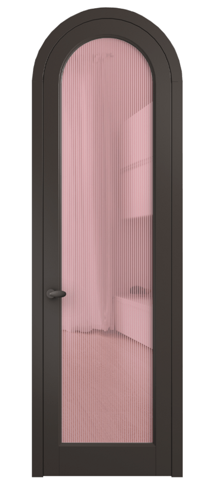 Межкомнатная дверь Палаццо 6814 Матовый антрацит Рифлёное розовое стекло "Дюна", триплекс Цена 190970 сом | Volhovec