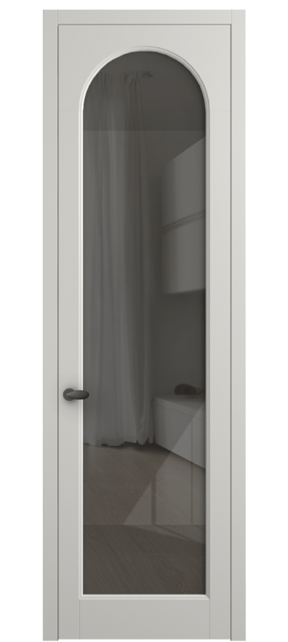 Межкомнатная дверь Палаццо 6804 Матовый серый Рефлективное серое стекло "Стопсол", калёное Цена 152920 сом | Volhovec