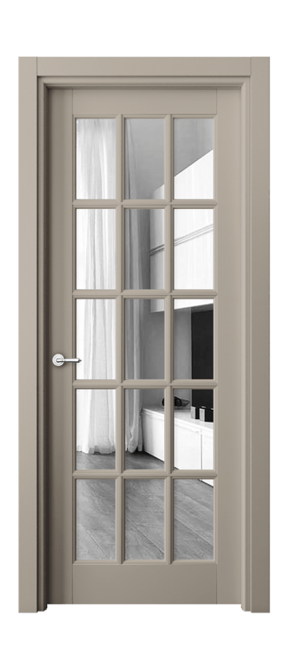 Межкомнатная дверь Тоскана Грильято 6311 Матовый бисквитный Двустороннее зеркало, триплекс Цена 170640 сом | Volhovec