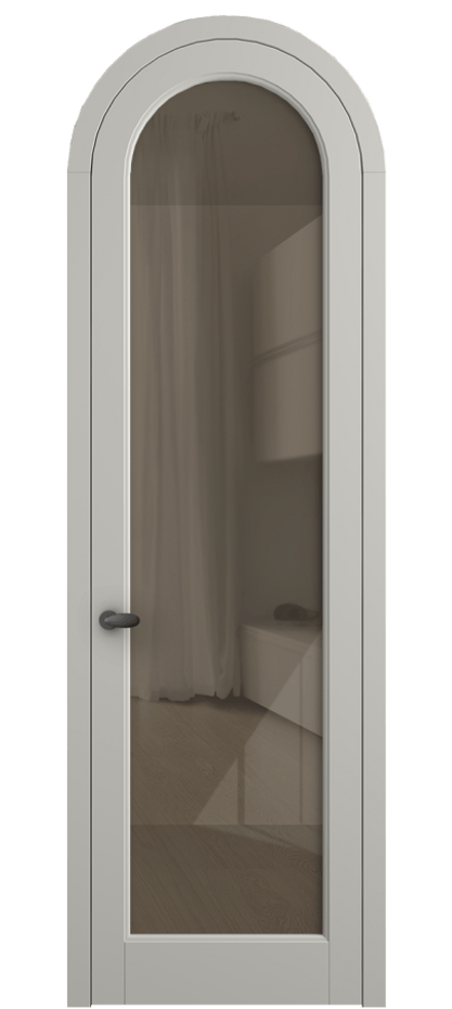 Межкомнатная дверь Палаццо 6814 Матовый тёплый серый Рефлективное бронзовое стекло "Стопсол", калёное Цена 193880 сом | Volhovec