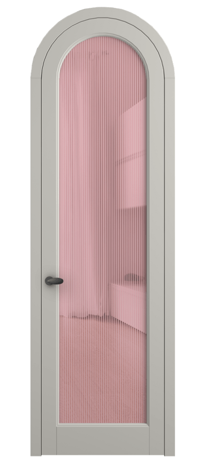 Межкомнатная дверь Палаццо 6814 Матовый тёплый серый Рифлёное розовое стекло "Дюна", триплекс Цена 190970 сом | Volhovec