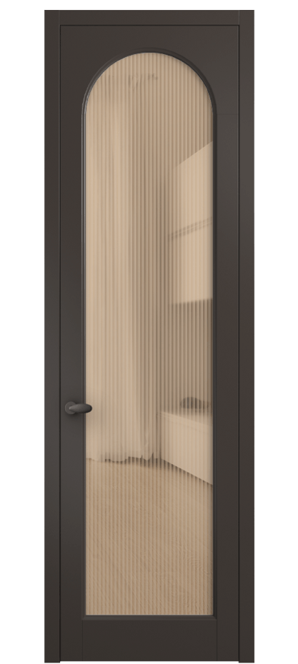 Межкомнатная дверь Палаццо 6804 Матовый антрацит Рифлёное оранжевое стекло "Мору", триплекс Цена 152920 сом | Volhovec