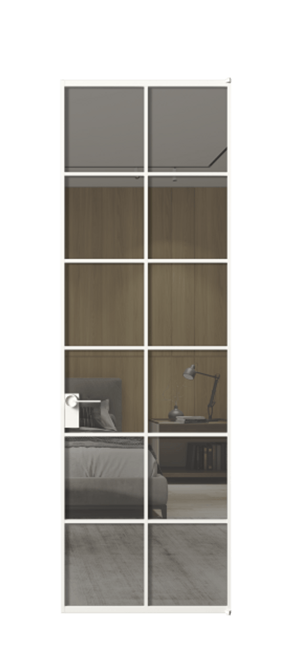 Алюминиевая дверь АЛПЛ040.05 Алюминий Белый Рефлективное серое стекло "Stopsol", калёное Цена 222000  | Volhovec