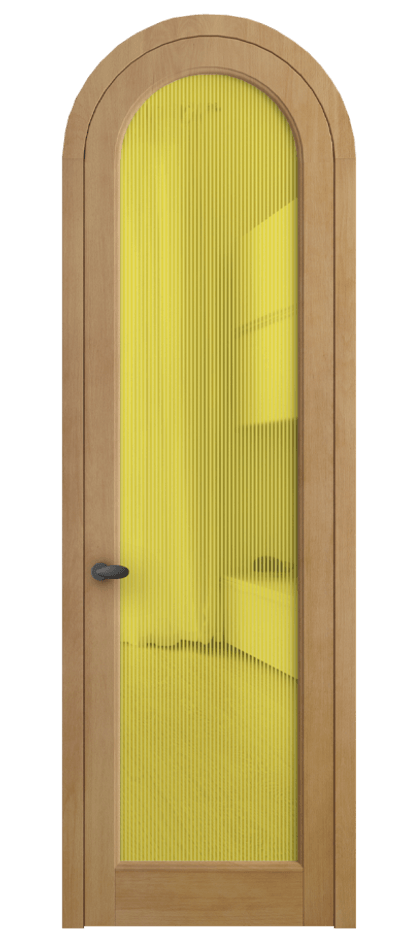 Межкомнатная дверь Палаццо 6814 Бук натуральный матовый Рифлёное желтое стекло "Дюна", триплекс Цена 258790 сом | Volhovec