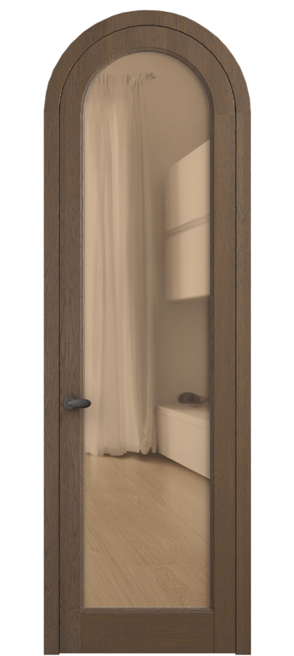 Межкомнатная дверь Palazzo 6814 Дуб туманный матовый Прозрачное оранжевое стекло, триплекс Цена 300440 сом | Volhovec