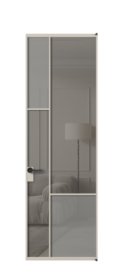 Дверь межкомнатная Mosaic АЛПЛ041.13 Алюминий светло-бежевый Сатинированное серое стекло, триплекс, 6 мм + Прозрачное серое стекло, триплекс Без короба АСБЖ Цена 241510 Стоимость комплекта двери включает:
1. Полотно (600/650/700/750/800/850/900/950*2000-2400 мм).
2. Короб
3. Комплект фурнитуры (2 торцевые петли и магнитный замок с ответной планкой). Фабрика дверей Волховец 8 (800) 551 43 19 Межкомнатная дверь Mosaic АЛПЛ041.13 Алюминий светло-бежевый Сатинированное серое стекло, триплекс, 6 мм + Прозрачное серое стекло, триплекс Цена 241510 сом | Volhovec