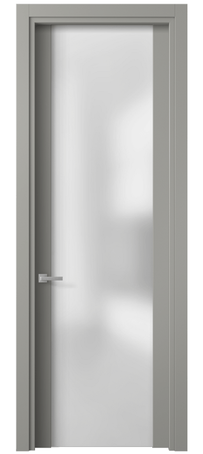 Межкомнатная дверь Planum 4114 Матовый нейтральный серый Сатинированное стекло Цена 86340 сом | Volhovec