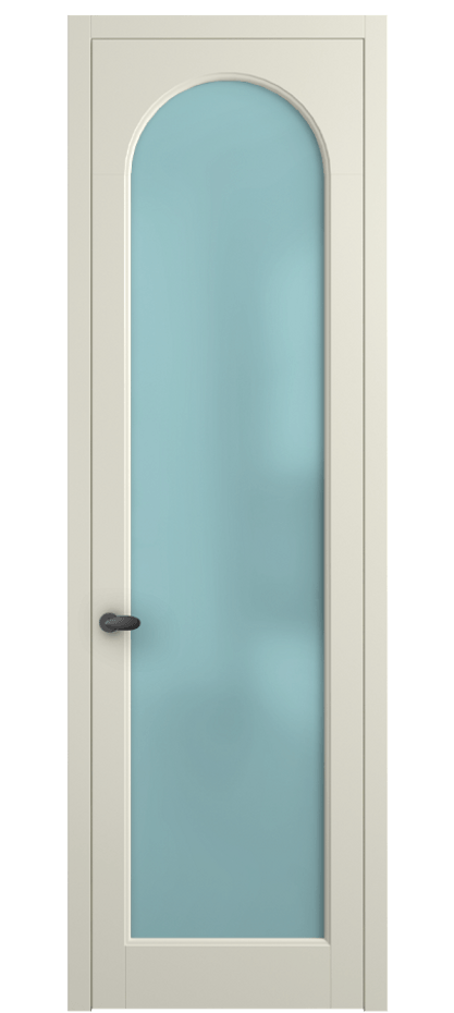 Межкомнатная дверь Палаццо 6804 Матовый молочно-белый Сатинированное голубое стекло, триплекс Цена 141270 сом | Volhovec