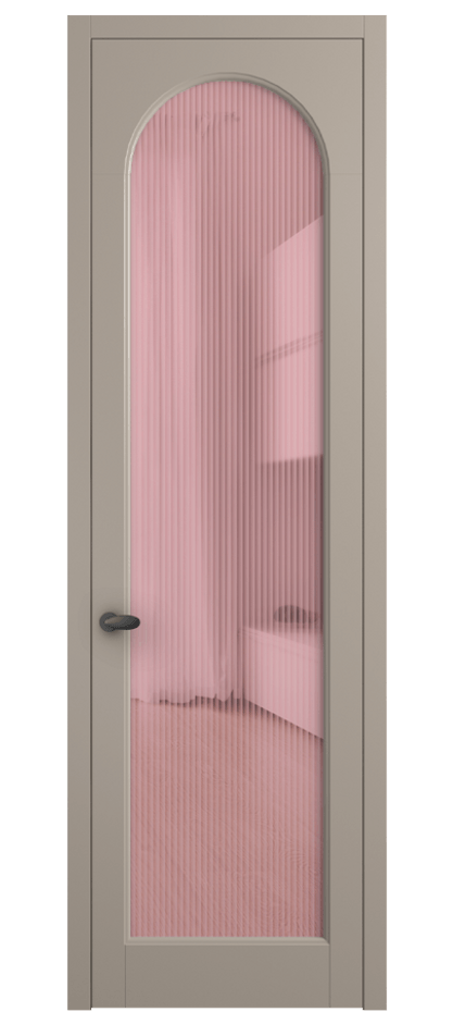 Межкомнатная дверь Палаццо 6804 Матовый бисквитный Рифлёное розовое стекло "Мору", триплекс Цена 152920 сом | Volhovec