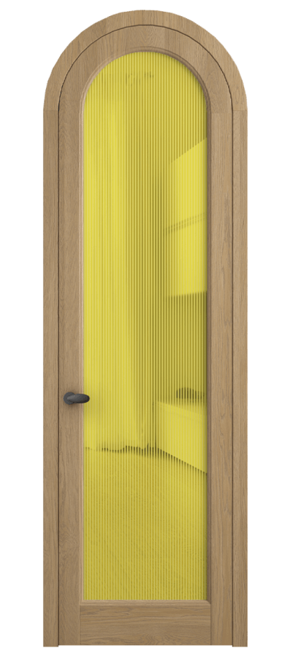 Межкомнатная дверь Палаццо 6814 Дуб соломенный матовый Рифлёное желтое стекло "Дюна", триплекс Цена 309180.2 сом | Volhovec