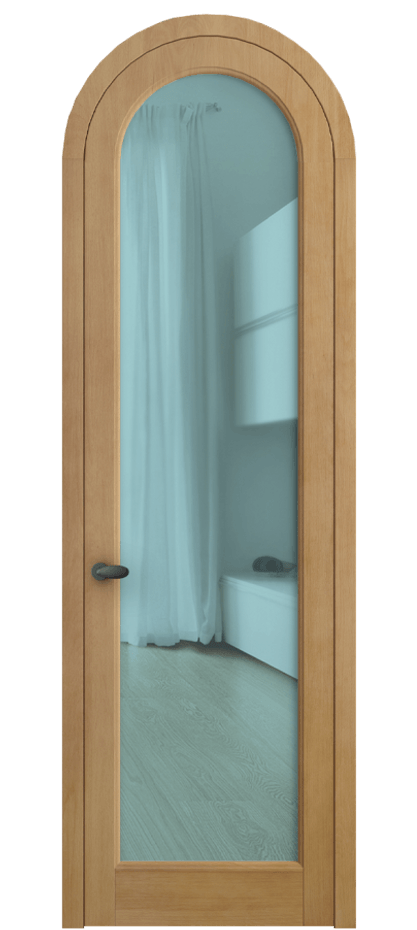 Межкомнатная дверь Палаццо 6814 Бук натуральный матовый Прозрачное голубое стекло, триплекс Цена 255290 сом | Volhovec