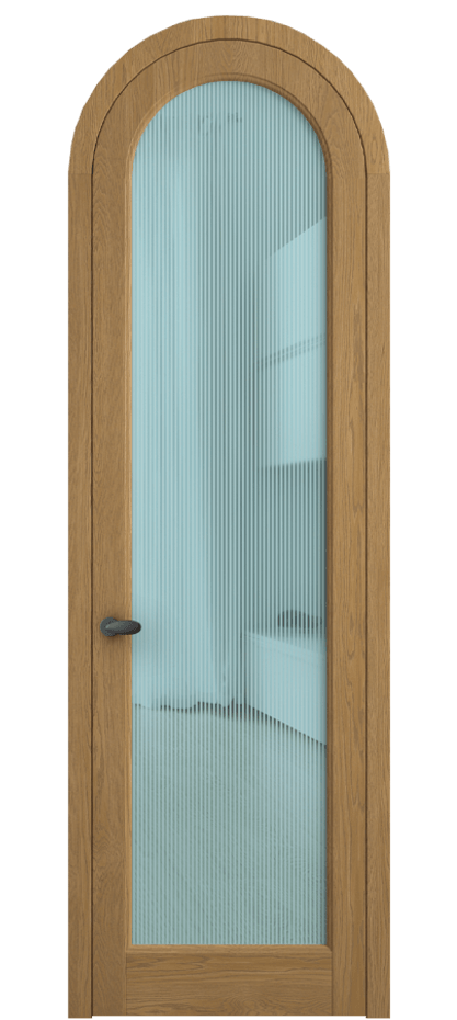 Межкомнатная дверь Палаццо 6814 Дуб солнечный матовый Рифлёное голубое стекло "Дюна", триплекс Цена 309180.2 сом | Volhovec