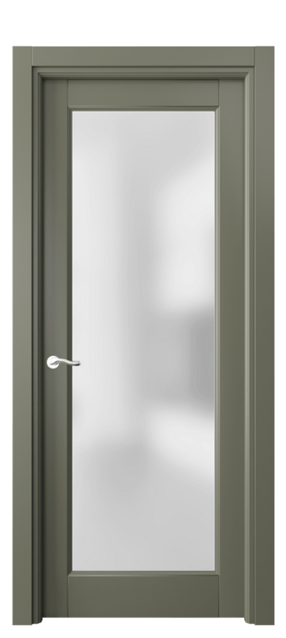 Межкомнатная дверь Лигнум 0700 Матовый оливковый тёмный Сатинированное стекло Цена 144140 сом | Volhovec