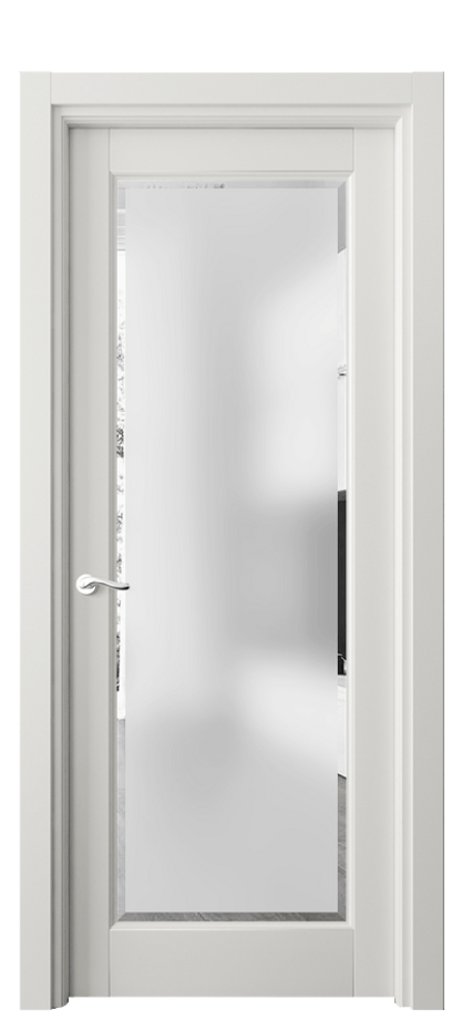 Межкомнатная дверь Лигнум 0700 Матовый серый Сатинированное стекло с фацетом Цена 141380 сом | Volhovec