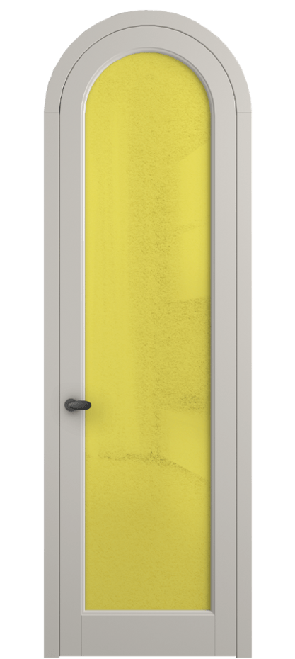 Межкомнатная дверь Палаццо 6814 Матовый облачно-серый Фактурное жёлтое стекло "Лёд", триплекс Цена 190970 сом | Volhovec