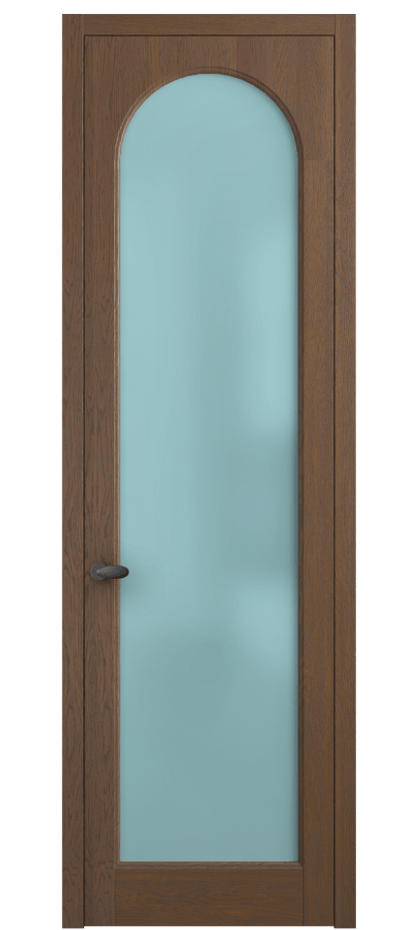 Межкомнатная дверь Палаццо 6804 Дуб каштановый матовый Сатинированное голубое стекло, триплекс Цена 222080 сом | Volhovec