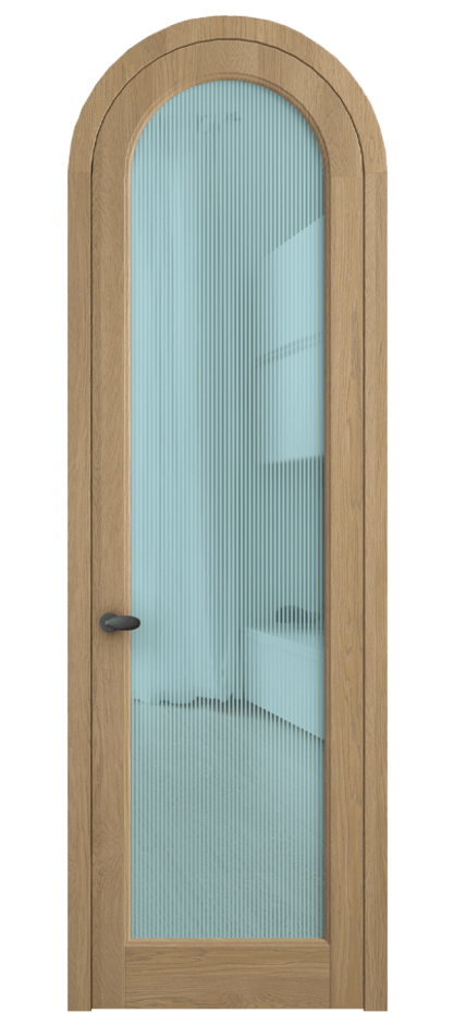 Межкомнатная дверь Палаццо 6814 Дуб соломенный матовый Рифлёное голубое стекло "Дюна", триплекс Цена 309180.2 сом | Volhovec