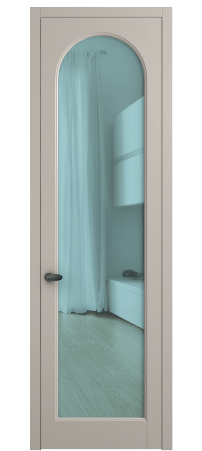 Межкомнатная дверь Палаццо 6804 Матовый светло-бежевый Прозрачное голубое стекло, триплекс Цена 141270 сом | Volhovec