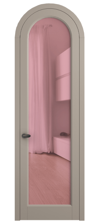 Межкомнатная дверь Палаццо 6814 Матовый бисквитный Прозрачное розовое стекло, триплекс Цена 125159 ₽ | Volhovec