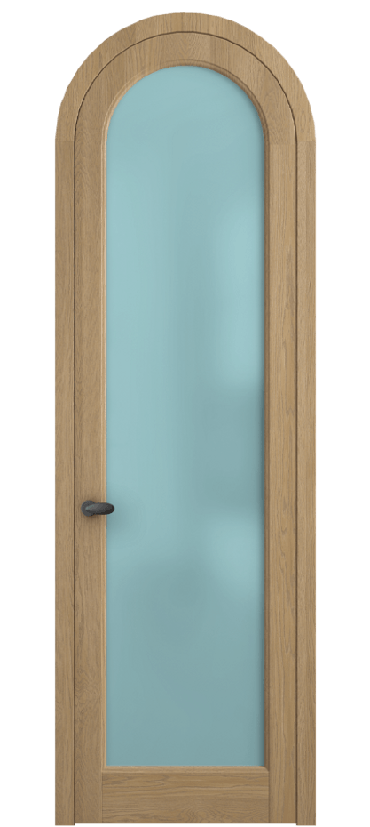 Межкомнатная дверь Палаццо 6814 Дуб соломенный матовый Сатинированное голубое стекло, триплекс Цена 206349 ₽ | Volhovec