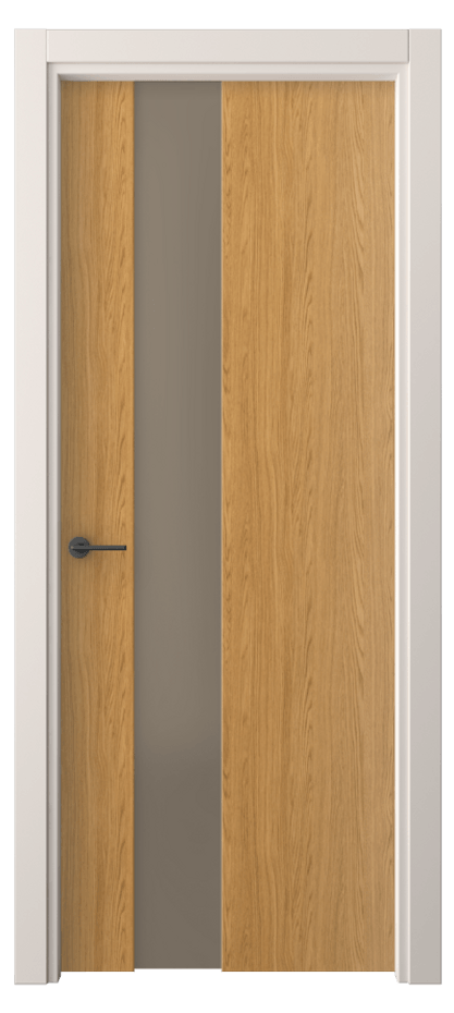 Межкомнатная дверь Freedom 4224 Ванильный дуб Сатинированное бронзовое стекло, триплекс, 8 мм Цена 40210 ₽ | Volhovec