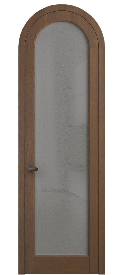 Межкомнатная дверь Palazzo 6814 Дуб каштановый матовый Фактурное серое стекло "Лёд", триплекс Цена 309180.2 сом | Volhovec