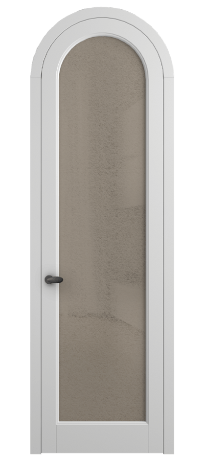 Межкомнатная дверь Палаццо 6814 Матовый белоснежный Фактурное бронзовое стекло "Лёд", триплекс Цена 190970 сом | Volhovec