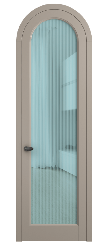 Межкомнатная дверь Палаццо 6814 Матовый бисквитный Рифлёное голубое стекло "Мору", триплекс Цена 193880 сом | Volhovec