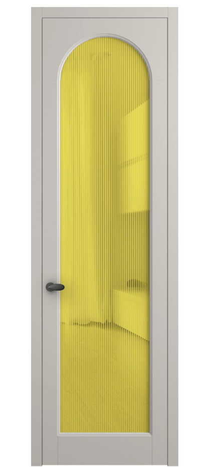 Межкомнатная дверь Палаццо 6804 Матовый облачно-серый Рифлёное желтое стекло "Дюна", триплекс Цена 150010 сом | Volhovec