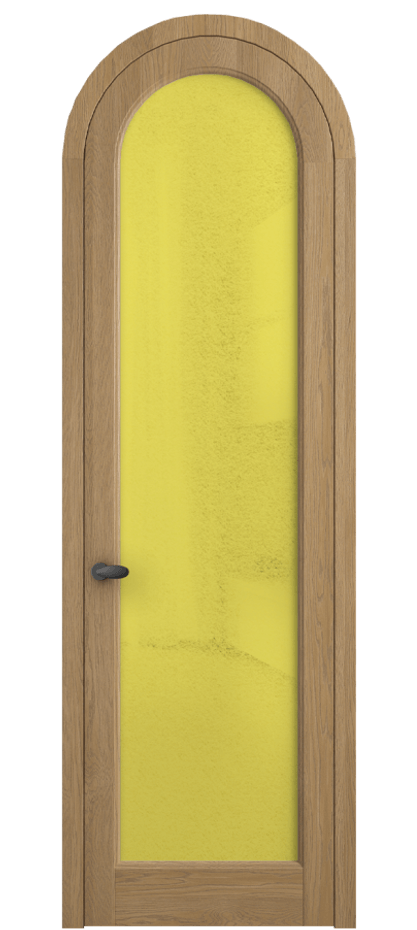 Межкомнатная дверь Палаццо 6814 Дуб пшеничный матовый Фактурное жёлтое стекло "Лёд", триплекс Цена 315440 сом | Volhovec