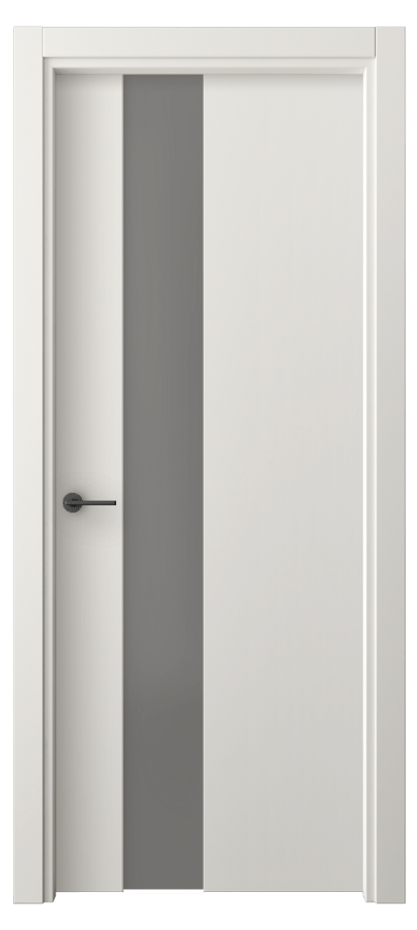 Межкомнатная дверь Freedom 4224 Софт-тач белоснежный Сатинированное серое стекло, триплекс, 8 мм Цена 45540 сом | Volhovec