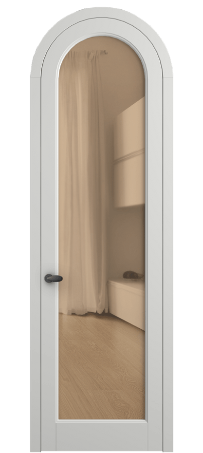 Межкомнатная дверь Палаццо 6814 Матовый светло-серый Прозрачное оранжевое стекло, триплекс Цена 182230 сом | Volhovec