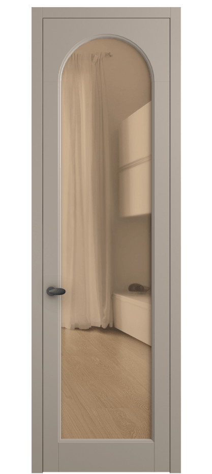 Межкомнатная дверь Палаццо 6804 Матовый бисквитный Прозрачное оранжевое стекло, триплекс Цена 97029 ₽ | Volhovec