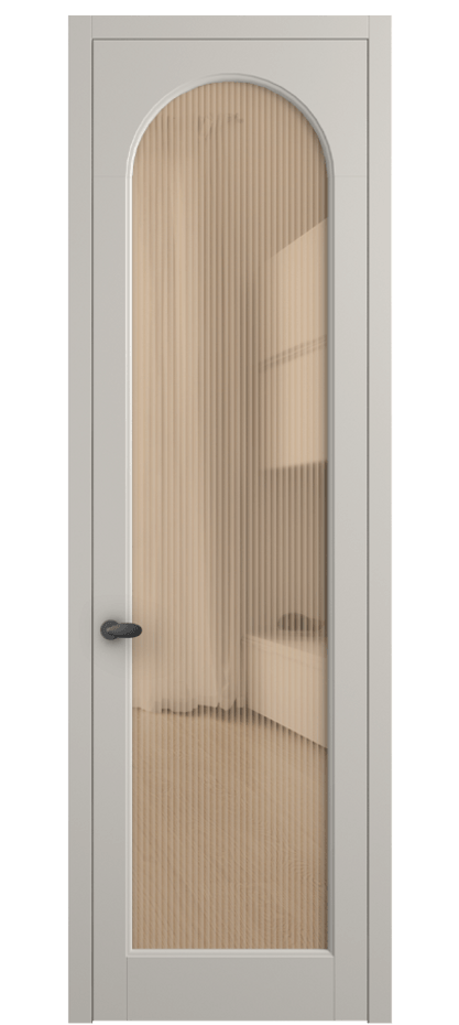 Межкомнатная дверь Палаццо 6804 Матовый облачно-серый Рифлёное оранжевое стекло "Moru", триплекс Цена 152920 сом | Volhovec