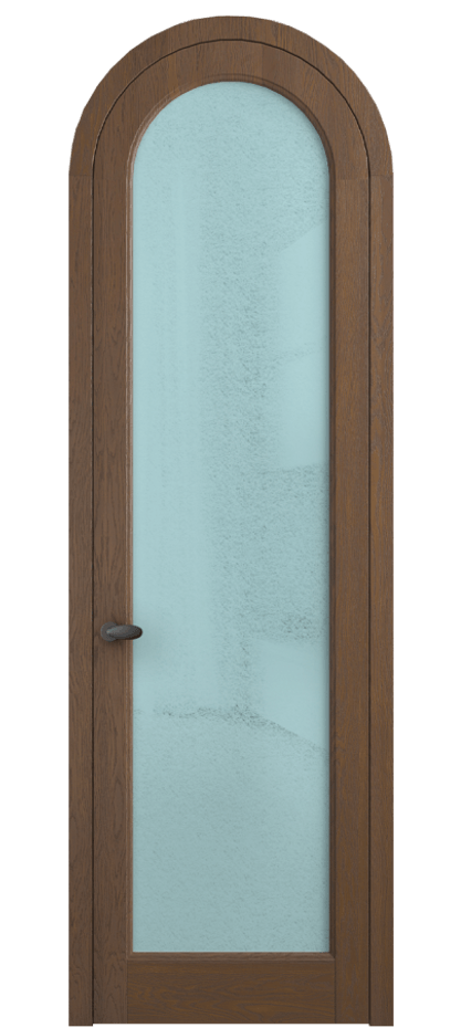 Межкомнатная дверь Палаццо 6814 Дуб каштановый матовый Фактурное голубое стекло "Лёд", триплекс Цена 315440 сом | Volhovec