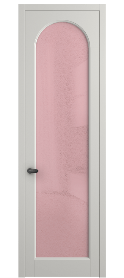 Межкомнатная дверь Палаццо 6804 Матовый серый Фактурное розовое стекло "Лёд", триплекс Цена 150010 сом | Volhovec