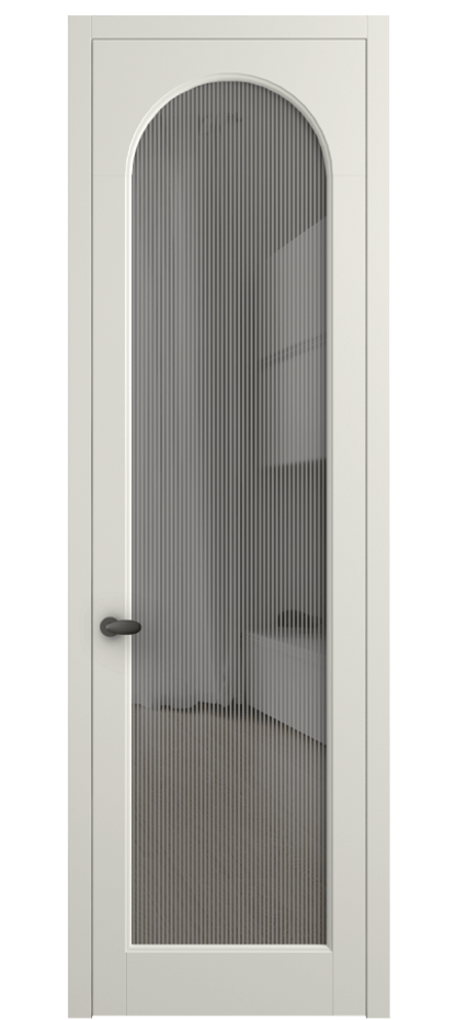 Межкомнатная дверь Палаццо 6804 Матовый жемчужный Рифлёное серое стекло "Дюна", триплекс Цена 150010 сом | Volhovec