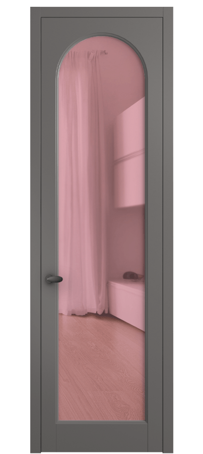 Межкомнатная дверь Палаццо 6804 Матовый классический серый Прозрачное розовое стекло, триплекс Цена 141270 сом | Volhovec