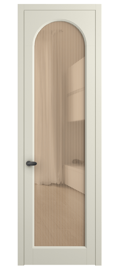 Межкомнатная дверь Палаццо 6804 Матовый молочно-белый Рифлёное оранжевое стекло "Мору", триплекс Цена 152920 сом | Volhovec