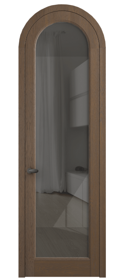 Межкомнатная дверь Палаццо 6814 Дуб туманный матовый Рефлективное серое стекло "Стопсол", калёное Цена 312090 сом | Volhovec