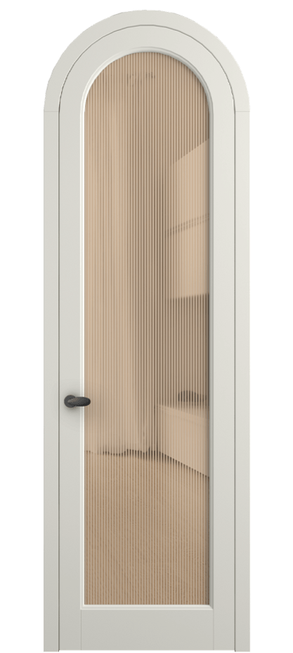 Межкомнатная дверь Палаццо 6814 Матовый жемчужный Рифлёное оранжевое стекло "Дюна", триплекс Цена 190970 сом | Volhovec