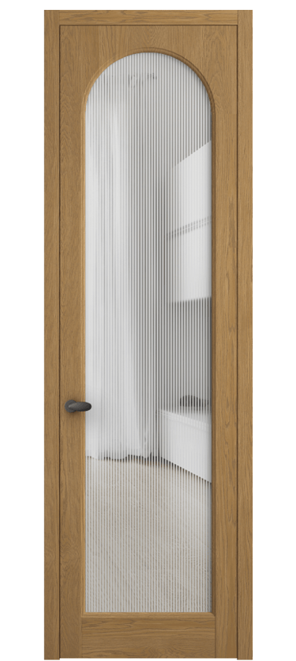Межкомнатная дверь Палаццо 6804 Дуб солнечный матовый Рифлёное стекло "Дюна", триплекс Цена 230820 сом | Volhovec