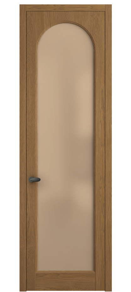 Межкомнатная дверь Палаццо 6804 Дуб пряный матовый Сатинированное оранжевое стекло, триплекс Цена 215820 сом | Volhovec